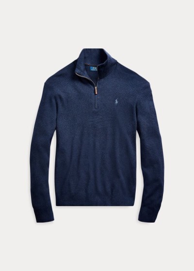 Men's Polo Ralph Lauren Silk Quarter-Zip Sweater | 521348SDM